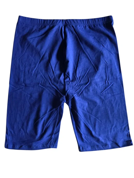 Basic High-Waist Biker Shorts Indigo - Picture 1 of 3